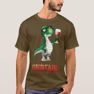 Vinosaur Wine Drinker Dinosaur Funny TRex T-Shirt