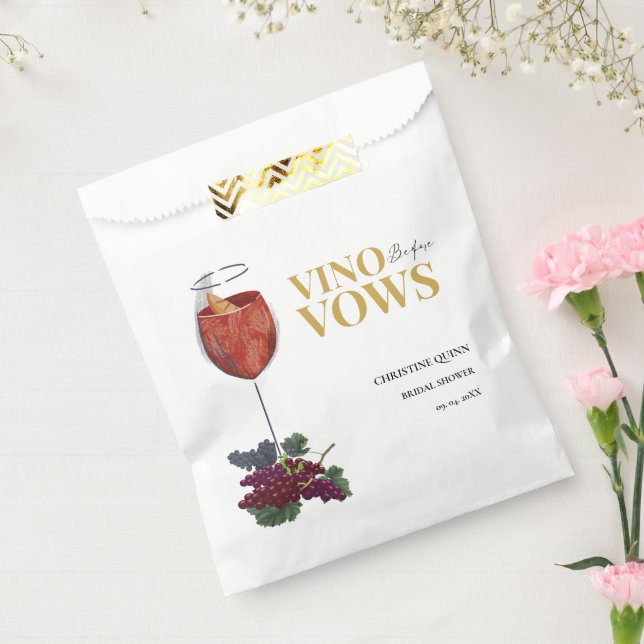 Vinow before vows WIne Tasting bridal shower Favour Bags (Sealed)