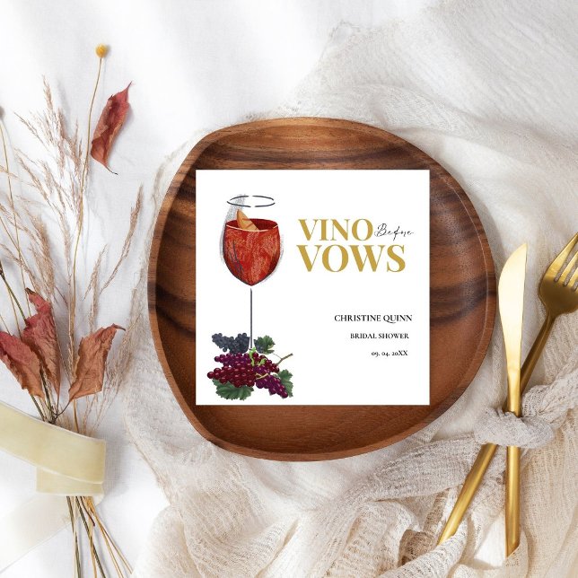 Vinow before vows WIne Tasting bridal shower Napkin (Creator Uploaded)
