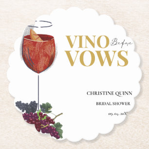 Vinow before vows WIne Tasting bridal shower Paper Coaster