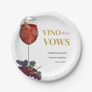 Vinow before vows WIne Tasting bridal shower Paper Plate