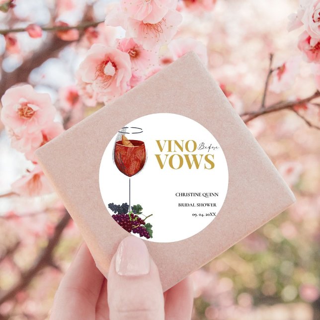 Vinow before vows WIne Tasting bridal shower Square Sticker (Creator Uploaded)