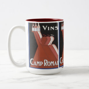 VINS VINTAGE WINE ART POSTER Two-Tone COFFEE MUG