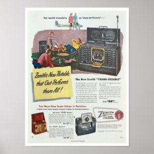 VINT 'RECYCLED ART' PRINT MAGAZINE RADIO AD 1950
