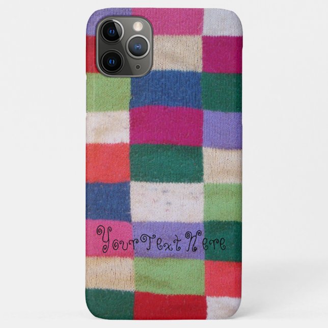 vintaage colourful knitted patchwork squares fun Case-Mate iPhone case (Back)