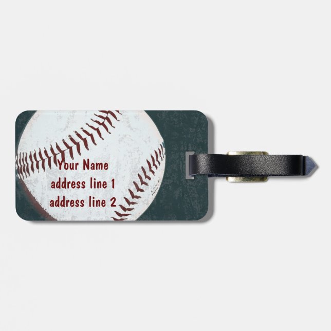 vintade styled baseball ball tag (Back Horizontal)