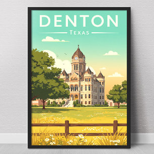 Vintae Denton Texas Poster