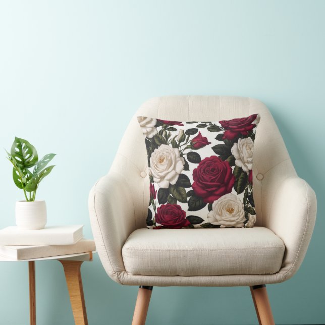 Vintag flowers Throw Pillow (Chair)