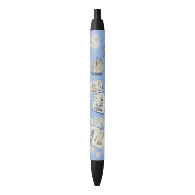 Vintag Maritim Black Ink Pen (Front Vertical)