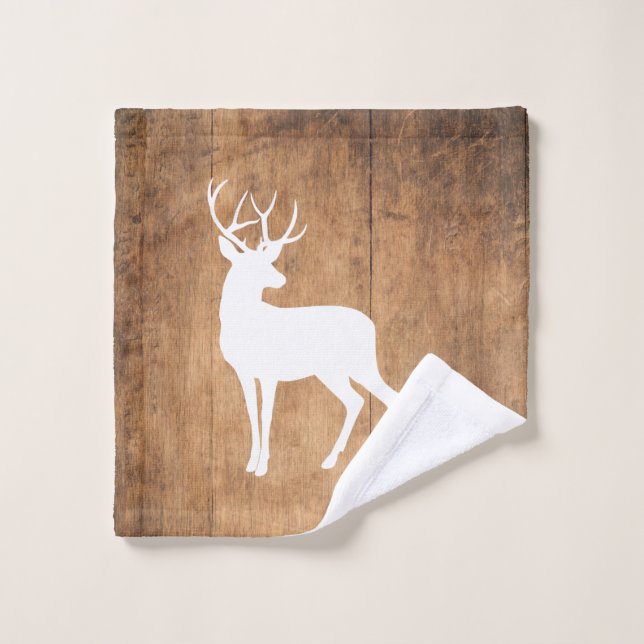 Vintaga Beauty Wood & Deer  Bath Towel Set (Wash Cloth)