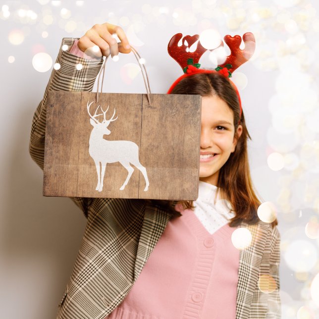 Vintaga Beauty Wood & Deer  Large Gift Bag (Creator Uploaded)