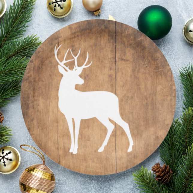 Vintaga Beauty Wood & Deer  Paper Plate (Creator Uploaded)