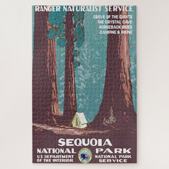 Vintage1938 Sequoia National Park Poster Jigsaw Puzzle (Vertical)