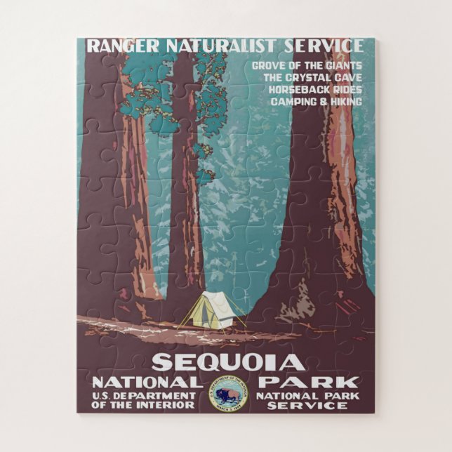 Vintage1938 Sequoia National Park Poster Jigsaw Puzzle (Vertical)