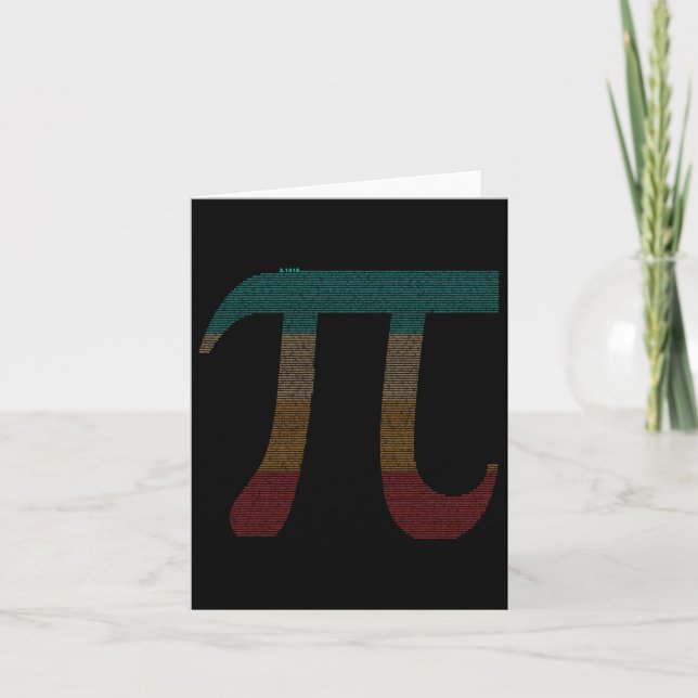 Vintage 10000 Digits Pi Sign - Math Mathematics -  Card (Front)