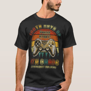 Vintage 100 Days Of 6th Grade Gamer 100th Day Of S T-Shirt