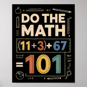 Vintage 100 Days School Math Equation Do The Math Poster