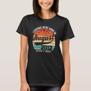 Vintage 10th Birthday Legends Were Born In August T-Shirt