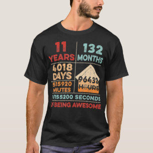 Vintage 11th Birthday 11 Years Old Being Awesome A T-Shirt