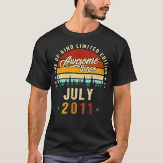 Vintage 11th Birthday Awesome Since july 2011 epic T-Shirt