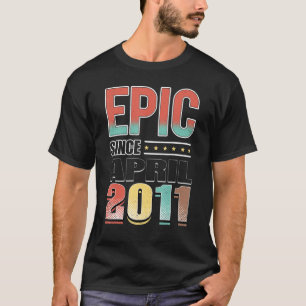 Vintage 11th Birthday Epic Since April 2011 T-Shirt