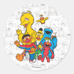 Vintage 123 Sesame Street Classic Round Sticker