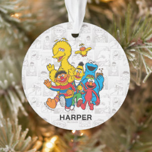 Vintage 123 Sesame Street Name & Photo Ornament