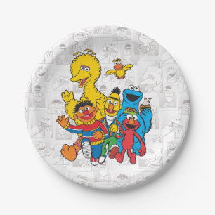 Vintage 123 Sesame Street Paper Plate