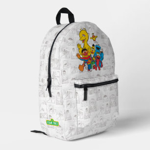 Vintage 123 Sesame Street Printed Backpack