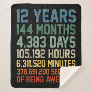 Vintage 12th Birthday Gift 12 Years Old Sherpa Blanket