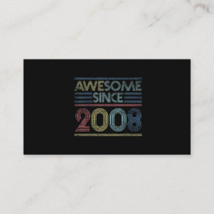 Vintage 13th Birthday Gifts Awesome Since 2008 Business Card