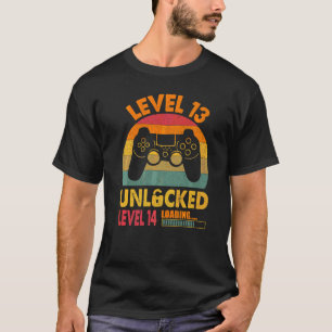 Vintage 13th Birthday Video Gamer Level 13 Unlock T-Shirt