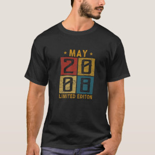 Vintage 14Th Birthday May 2008 Born In 2008 14 Yrs T-Shirt