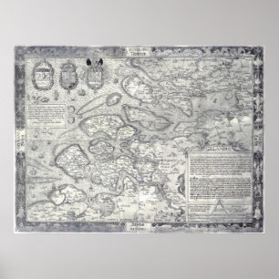 Vintage 1560 Map of Zealand Netherlands Deventer Poster