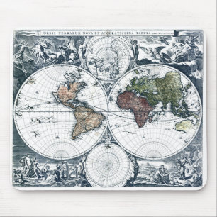 Vintage 1658 Nicolao Visscher World Map Mouse Mat