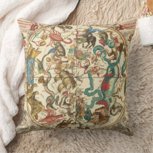 Vintage 1660 Southern Hemisphere Star Map Cushion