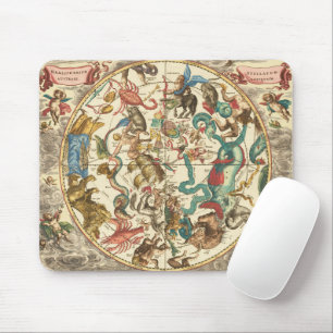 Vintage 1660 Southern Hemisphere Star Map Mouse Mat