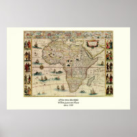 Vintage 1660's Africa Map by Willem Janszoon Blaeu