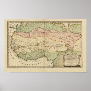 Vintage 1679 West Africa Map Poster