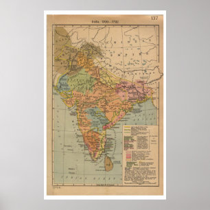 Vintage 1700 india poster
