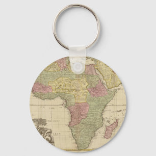 Vintage 1725 Africa Map Key Ring