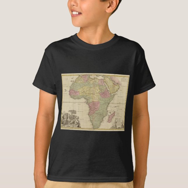 Vintage 1725 Africa Map T-Shirt (Front)