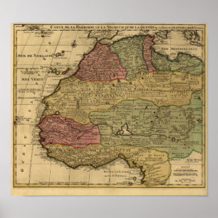 Vintage 1742 North Africa Map Poster