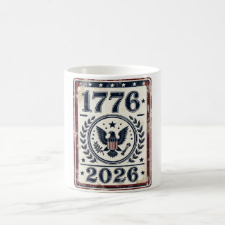 Vintage 1776 2026 Patriotic Eagle Coffee Mug