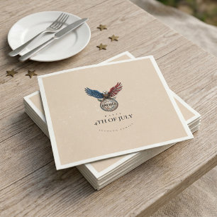 Vintage 1776 4th of July Patriotic BBQ Party Napkin