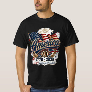 Vintage 1776 America 250 Years of Freedom  T-Shirt
