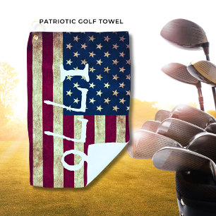 Vintage 1776 American Flag Patriotic  Golf Towel