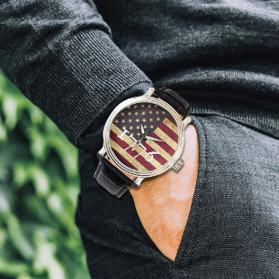 Vintage 1776 American Flag Patriotic  Watch