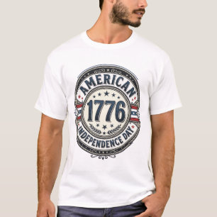 Vintage 1776 American Independence Day Shirt Desig