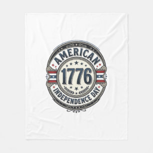 Vintage 1776 American Independence Day Shirt Desig Fleece Blanket